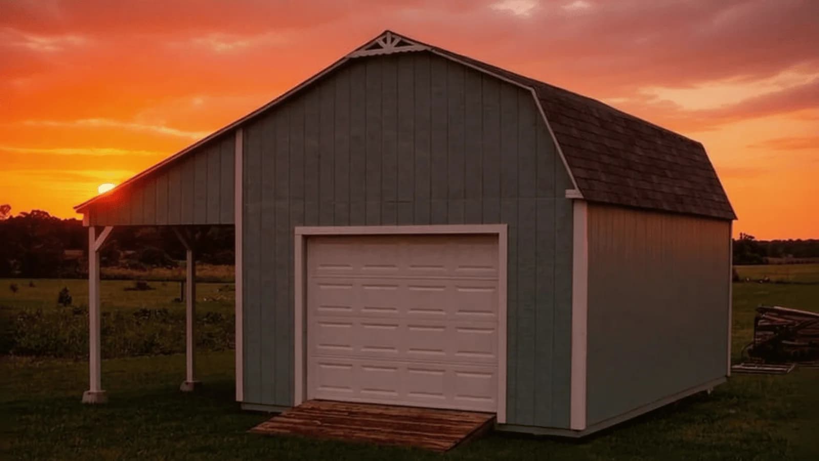 A Meyers Lake Storage building on a customer's lot